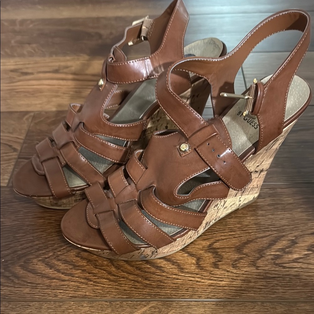 Guess Women's Brown Wedge Sandals